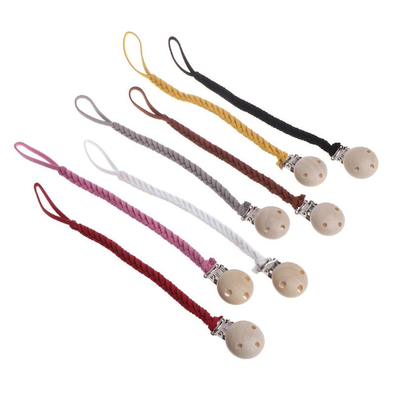Braided Pacifier Holders 7 Colors Soothie Teethers Attachment Clip and Loop