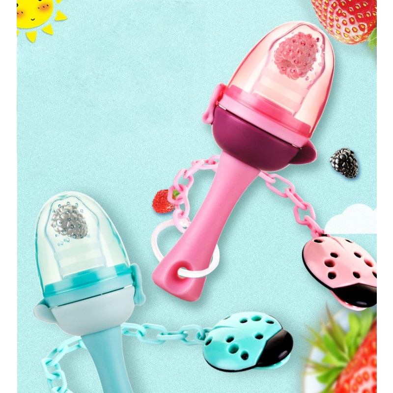 Baby Nipple Teethers With Pacifier Chain Gift Fresh Food Nibbler Kids Fruit Feeder Nipples Feeding Safe Baby Teat Pacifier