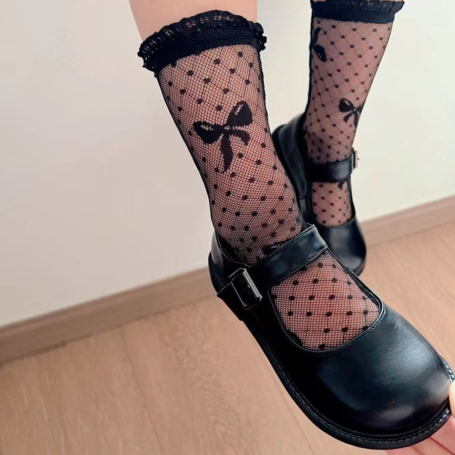 Spanish Style Princess Socks Cute Bowknot Thin Breathable Fishing Net With Stockings For Girls Baby Mosquito Proof Mesh Socks