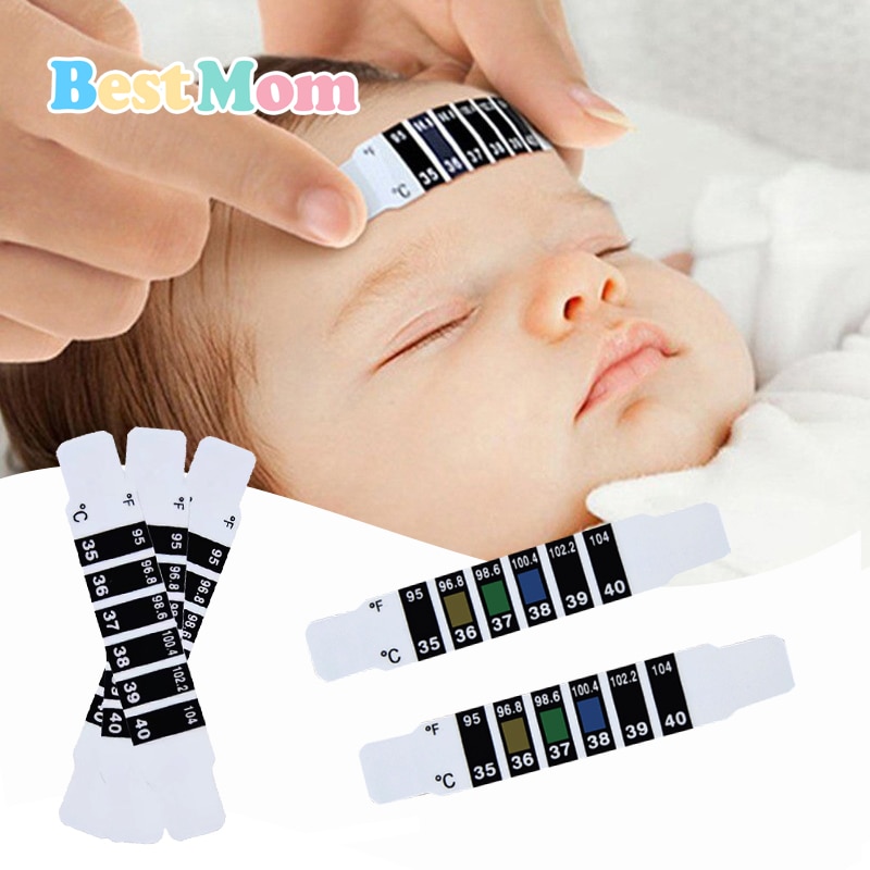 8/12/20Pcs Forehead Head Strip Thermometer Water Milk Thermometer Fever Body Baby Child Kid Test Temperature Sticker Baby Care