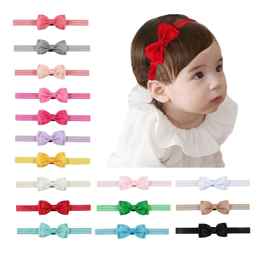 Children's Double Thread Bowknot Headband Infant Hair Accessories Headband Hundred Days Photo Clothing Baby Accessories
