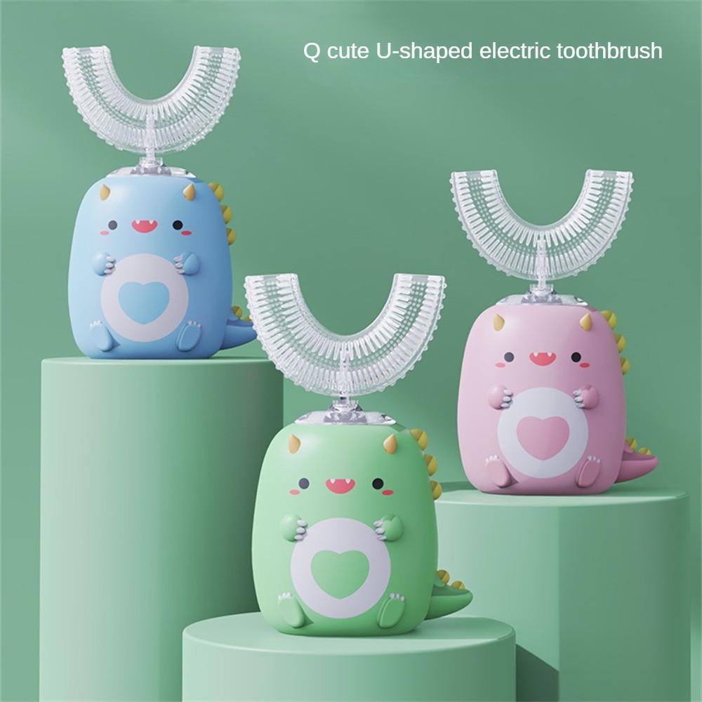 Oral Care Cleaning Electric Food Grade Silicone Cute 2-12 Years Old U-shaped Baby Toothbrush Kid Care Toothbrush