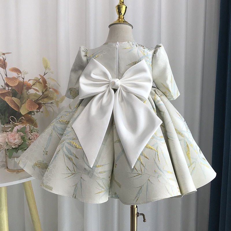 New Birthday Dresses for Girls Kids Princess Evening Party Gown Big Bow Elegant Wedding Clothes Children Dress Christmas Vestido