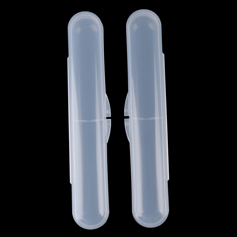 2pcs Baby Toddler Food Grade Spoon Box Kids Storage Case Box Holder for Baby Silicone Spoon Travel Transparent Storage Box