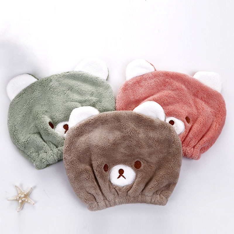 1Pcs Kids Cartoon Cute Animal Quick Dry Shower Cap Strong Absorbing Drying Soft Hair Wrapped Bath Drying Towels