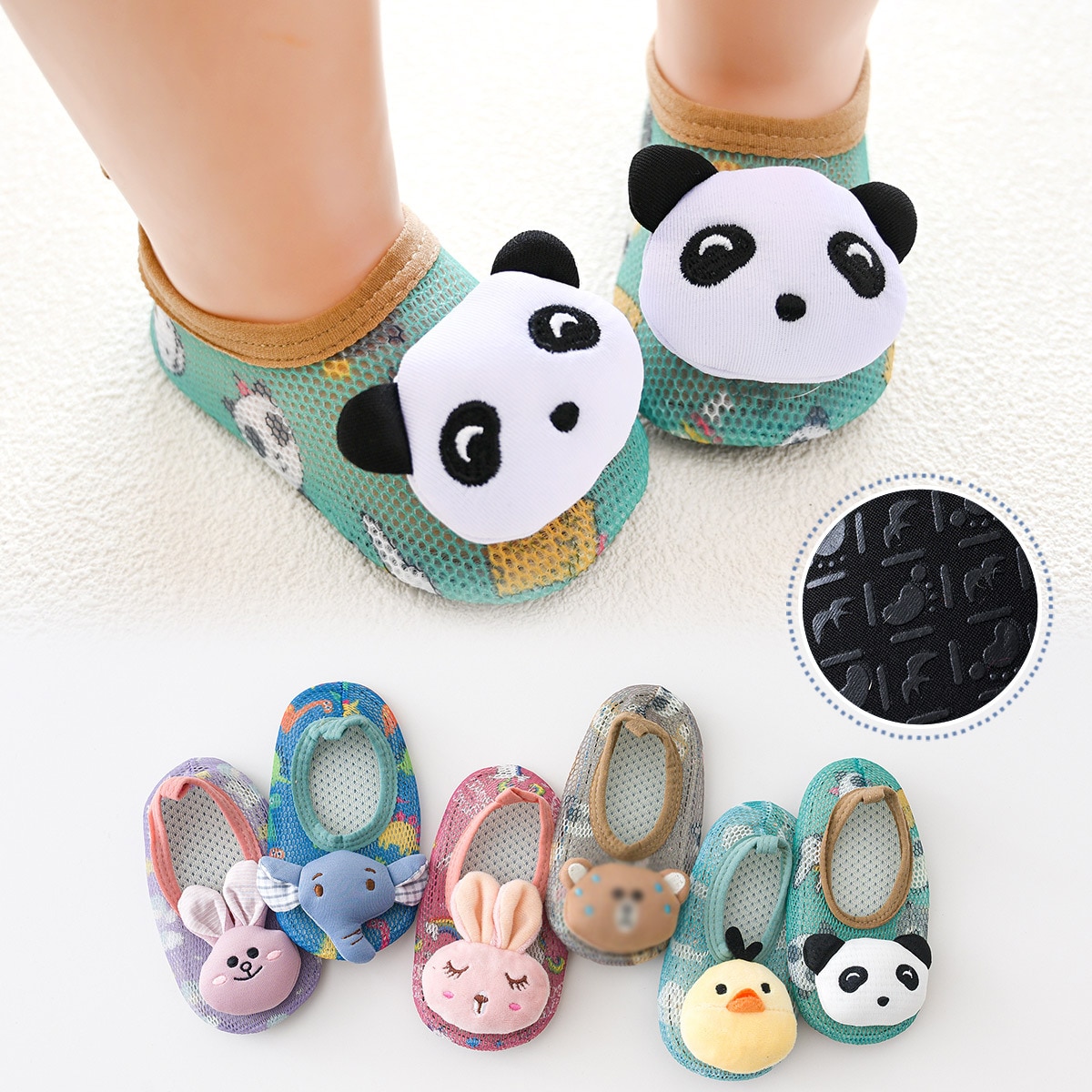 Cartoon Baby Summer Breathable Mesh Anti-slip Floor Socks Swimming Socks Shoes Kids Beach Surf Indoor Outdoor Slippers
