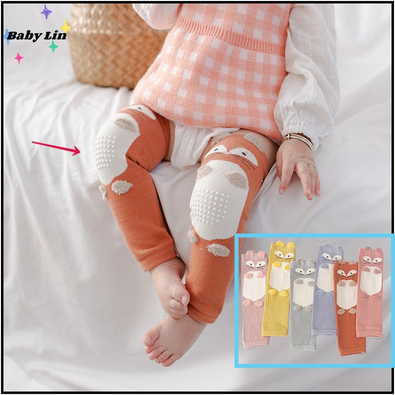 Cartoon Animal Leg Warmers For Kids Non Slip Knee Protector Baby Girl Boys Tights Toddler Crawling Pad Knee Socks