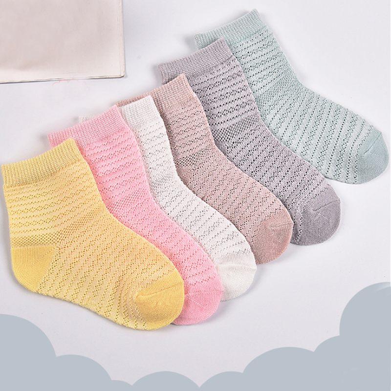 4Pair/lot New Kids' Socks Summer Solid Thin Casual Kids' Socks