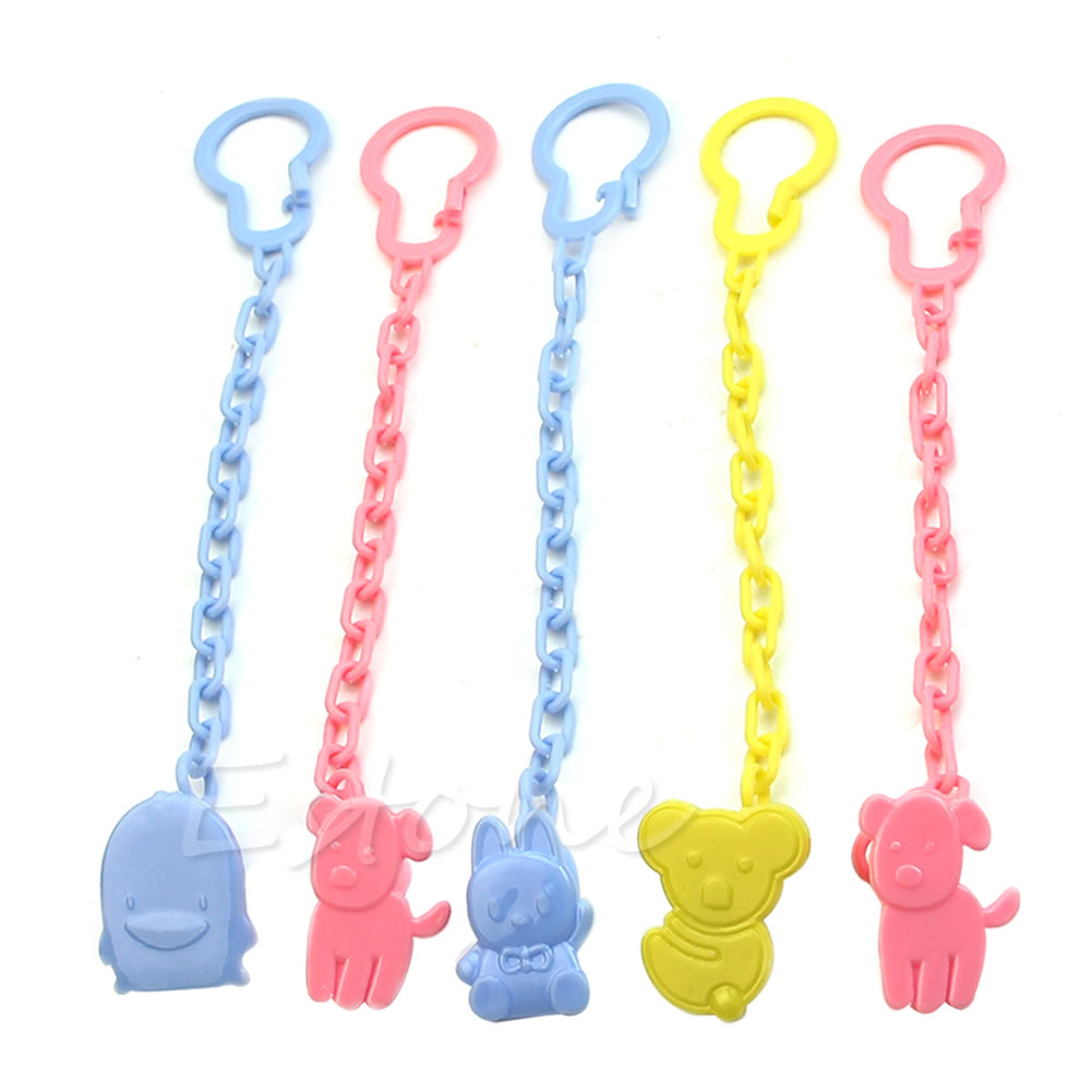 1pc Cute Baby Infant kids Dummy Pacifier Soother Chain Clips Holder Toddler Toy