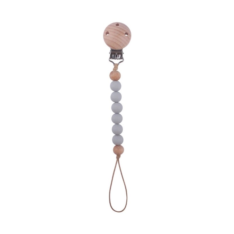 Newborn Pacifier Clip Chain Silicone Beads DIY Dummy Nipple Soother Holder Baby Teething Chewing Toys Chain Clip Shower