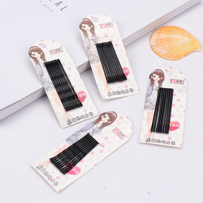 2 Pairs/lot Hair Accessories for Baby Girls Hair Cute One-word Clip Black Headwear for Kids Hair Accessories Bangs Hairpin
