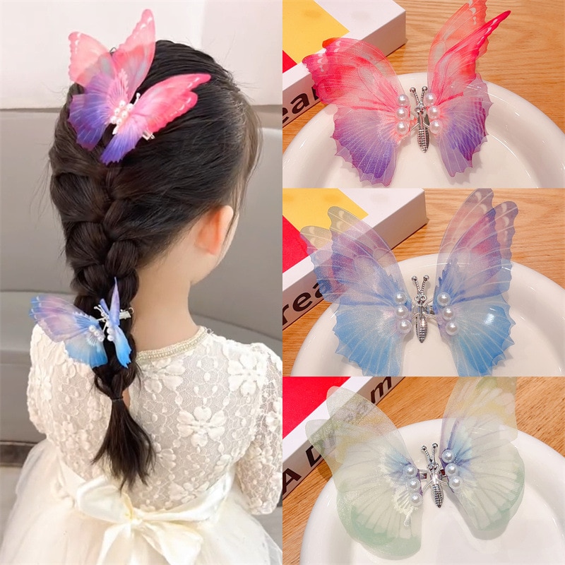 New Children's Hairpins Moving Butterfly Baby Han Clothing Headwear Antique Style Clips Kids Girls Accessories Gifts