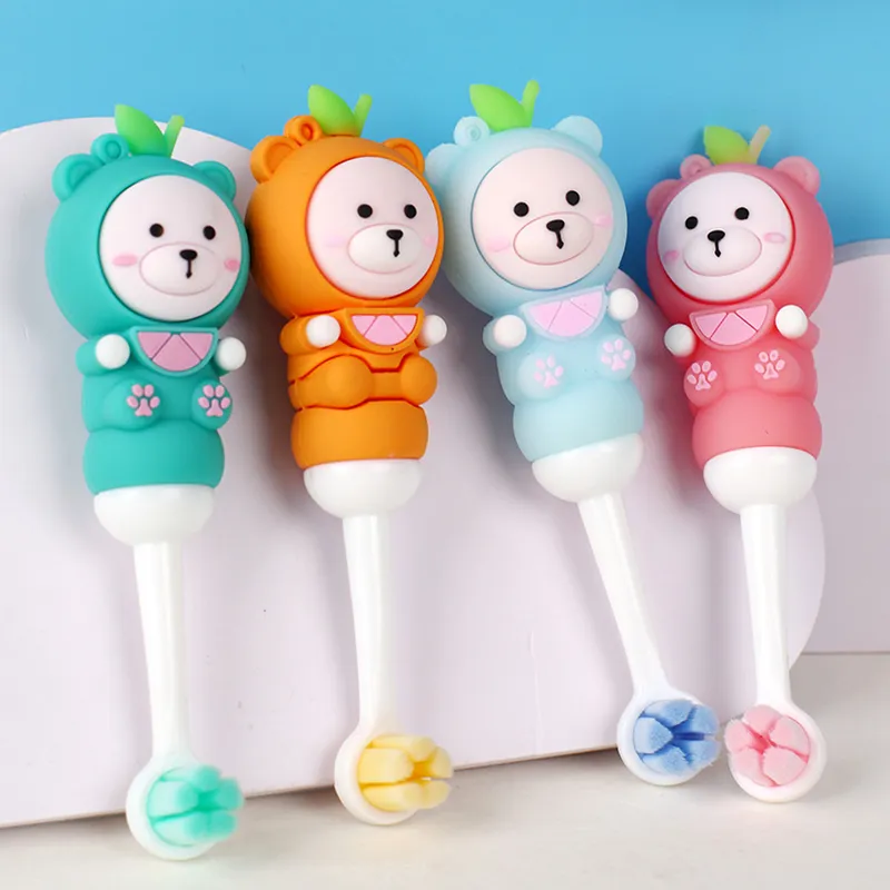 Bath Shower Health Care Tool Teeth Brush Cute Kawaii Baby Cartoon Bear Soft Teethers Toothbrush for Children NewBorn Infant Item