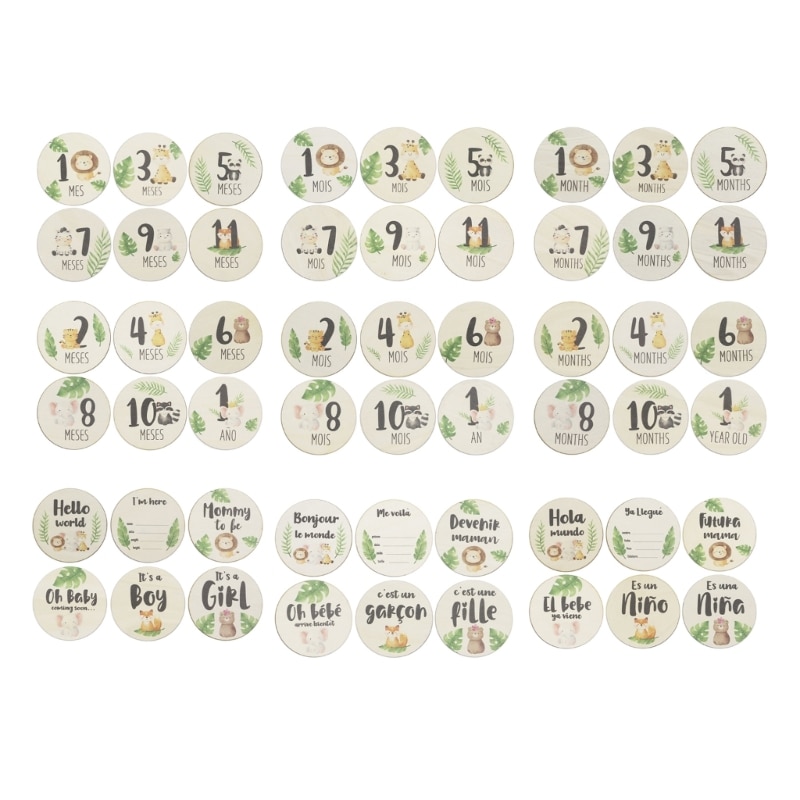 Discs Milestone Cards Birth Cards for Baby Shower Newborn Photography Gift