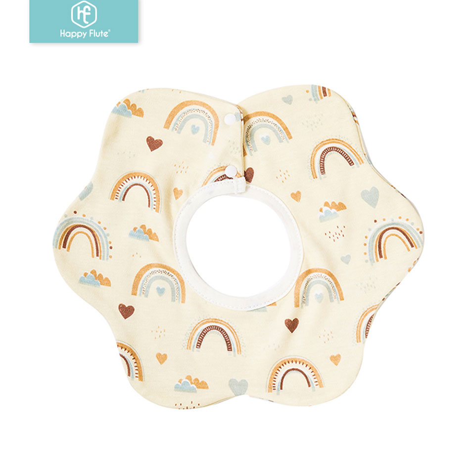 Happyflute 360° Newborn Baby Bib Bamboo Cotton Adjustable Bandana Scarf Baby Burp Cloth For 0-2 Years