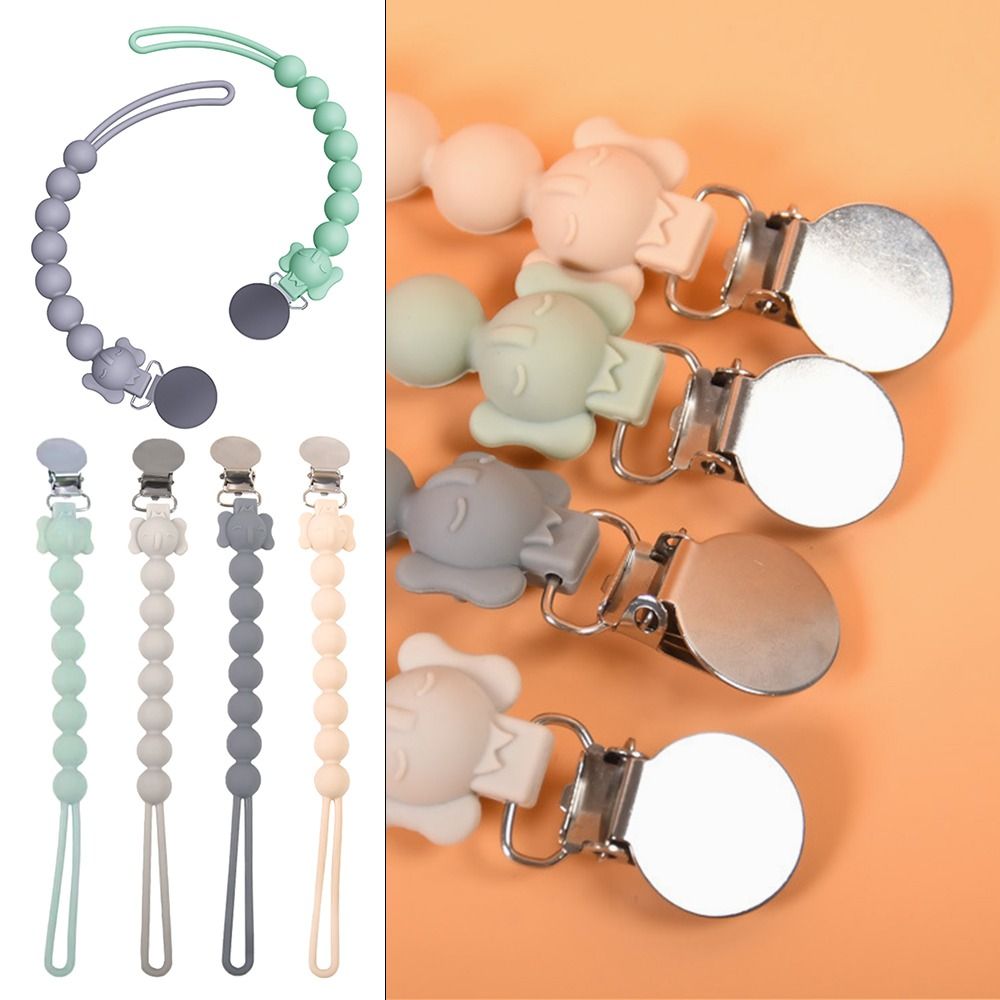 Clip Holder Soother Ring Handmade Baby Bead Pacifier Clip Stainless Steel Buckle Baby Pacifier Chain Anti Drop Belt