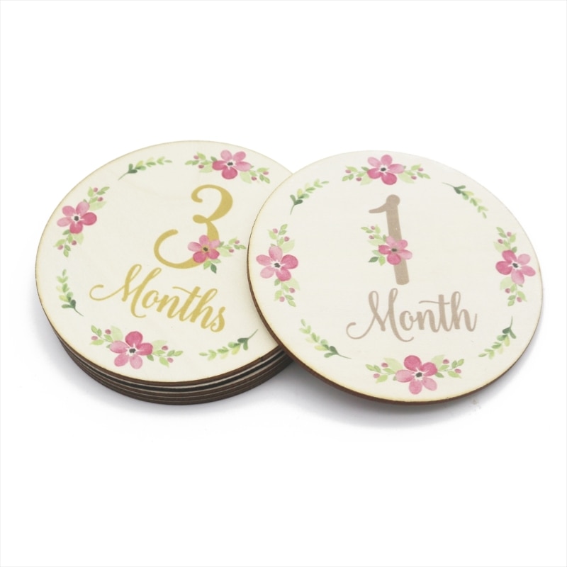 6pcs Baby Milestone Cards Infant Discs Milestone Cards Birth Cards for Baby Shower- Newborn Photography Gift