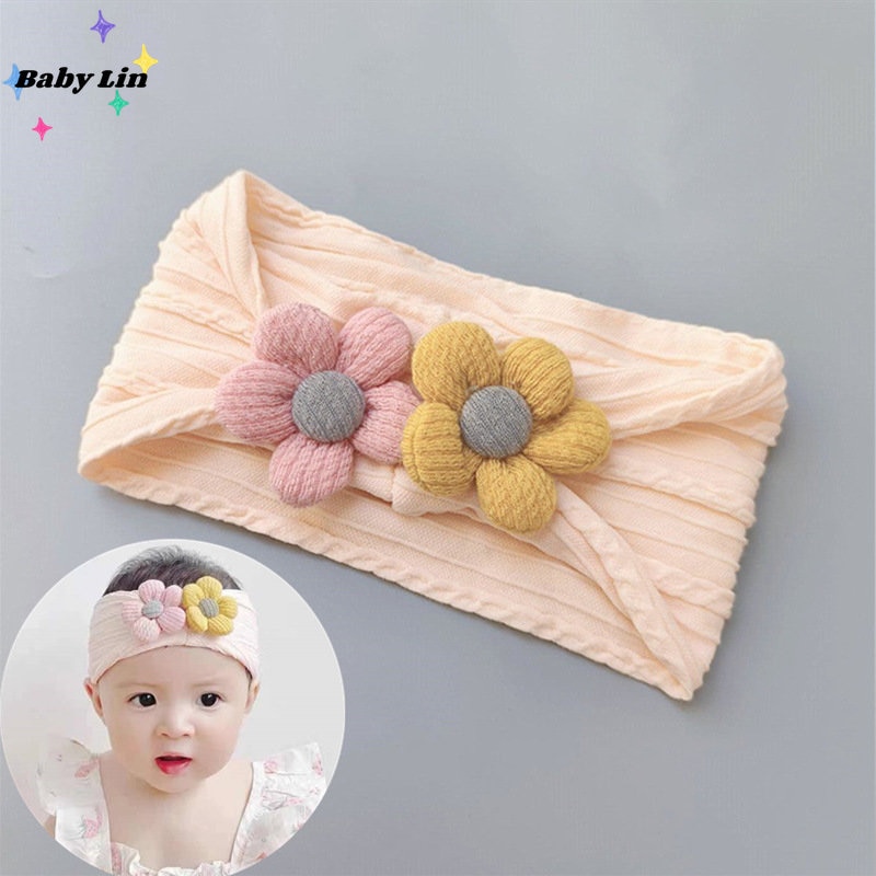 New Baby Flower Headband for Child Bowknot Headwear Cables Turban for Kids Elastic Headwrap Headband Baby Hair Accessories 1pcs