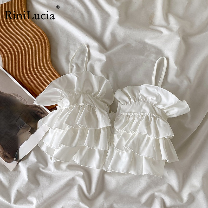 Kids Baby Tanks Tops for Girls Summer Solid Ruffles Layes Suspenders Shirt Camisoles Girl Clothing Children Costumes