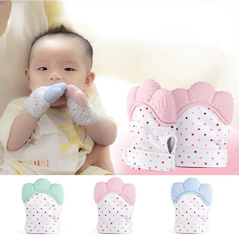 New Kids Teething Gloves Mittens Chewable Newborn Dental Care Durable Teether Toys Teething Infant Chewing Toy Baby Stuff