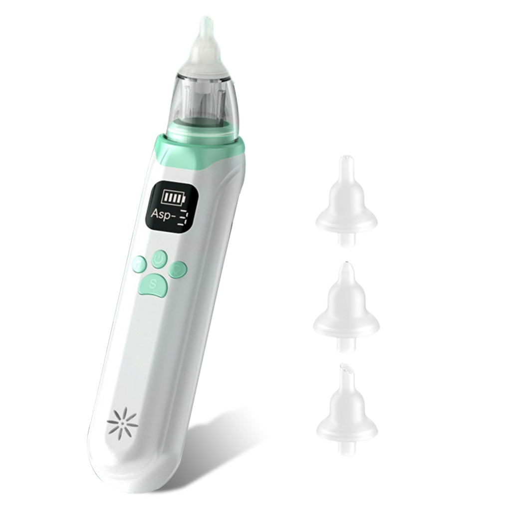 Baby Nasal Aspirator Infant Nose Sucker Booger Remover for Kids with 3 Gears of Suction Anti-Reflow design Silicone Nozzle