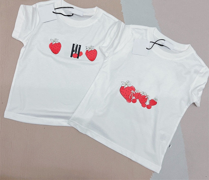 Fashion Newly Kids Boy Girls Cartoon Strawberry Pattern Printed Cool Shirt Summer Short Shirts Tops Tee T-Shirt Baby Shirt
