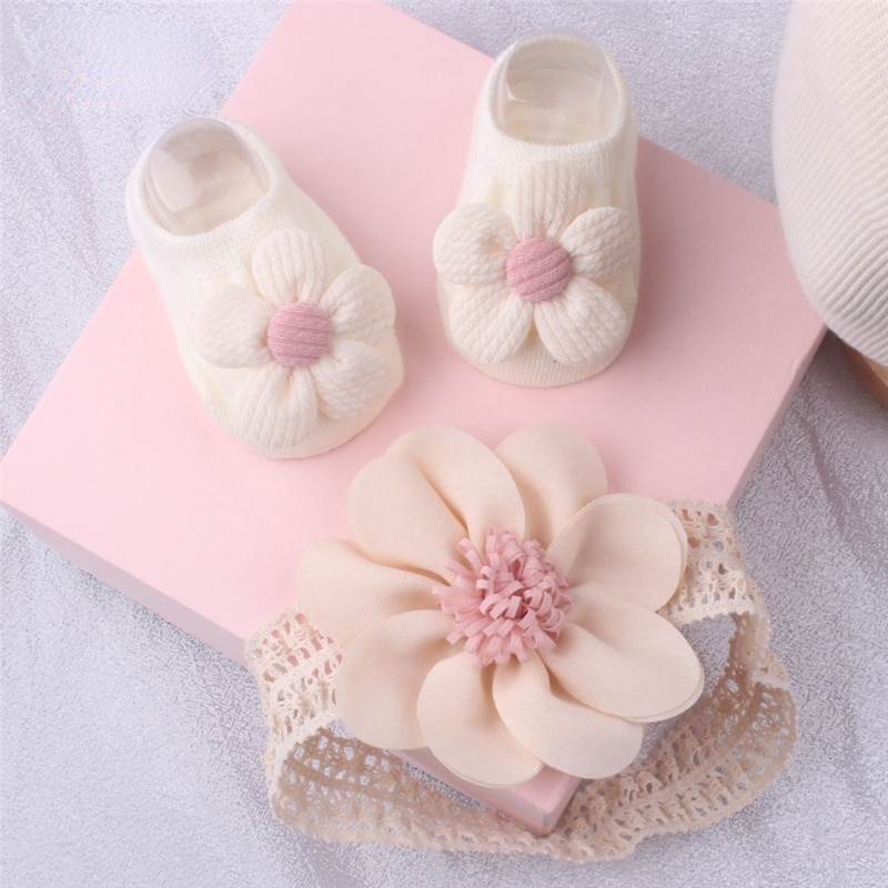 1 Set Gift Cute Flowers Baby Girls Headband Socks Cartoon Animal Bow Newborn Girls Hair Band Kids Headwear Hair Accessories