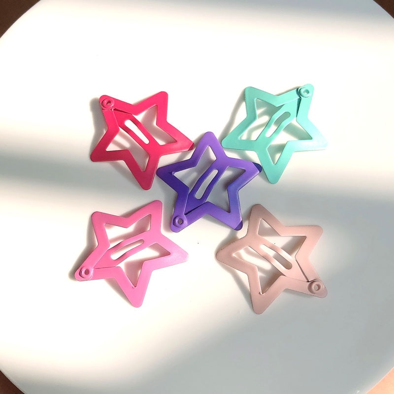 10Pcs/Lot 3CM Silver Star Hair Clip Hair Metal Snap Clip Hairpins Barrettes for Girls Kids Headwear Hair Accessories for Girls