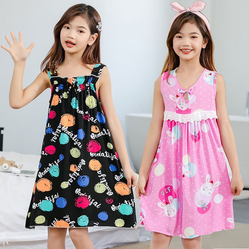 Children Nightdress Girls Rabbit Nightgowns Kids Cotton Pajamas Princess Night Dress Teen Girls Sleepwear Children Dressing Gown