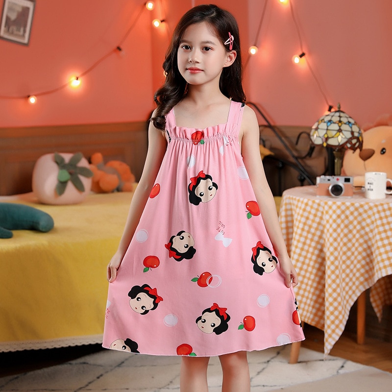 Animal Cartoon Girl Summer Night Dress Children Sleeping Dress Teen Pajamas Sleepwear Kids Girls Pyjama Summer Toddler Nightgown