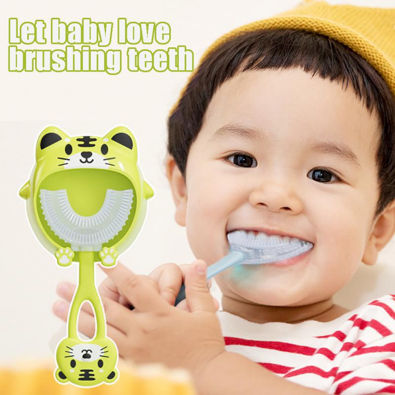 Soft Hair Baby Tooth Brushing Artifact Removable Baby Toothbrush 2-12 Years Old U-shaped Childrens Toothbrush Safe Odorless
