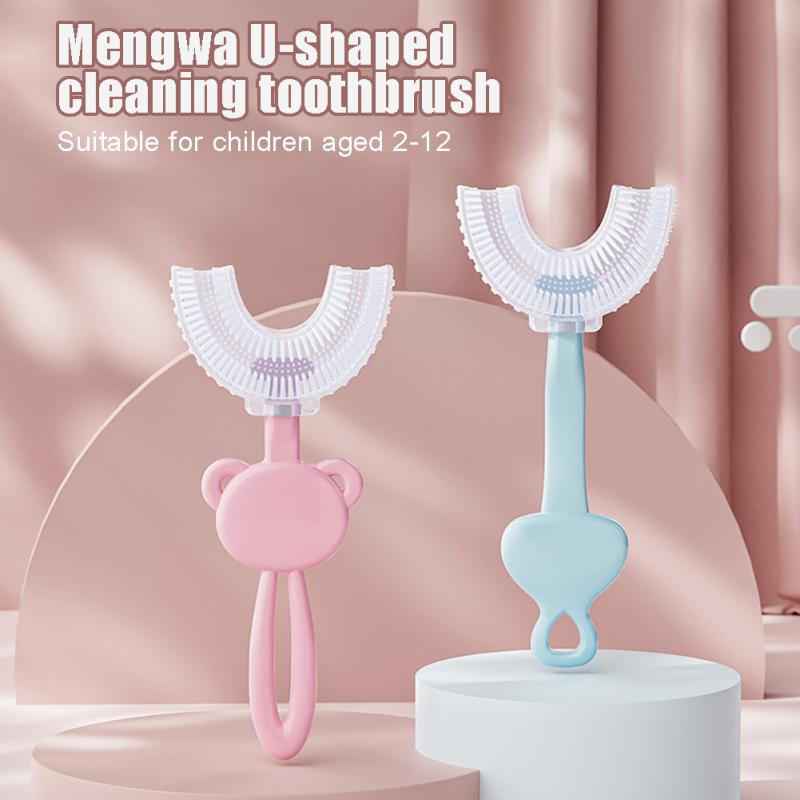 Safe Childrens Toothbrush U-shaped Food-grade Baby Tooth Brushing Artifact Removable Oral Care Cleaning Silicone Baby Toothbrush