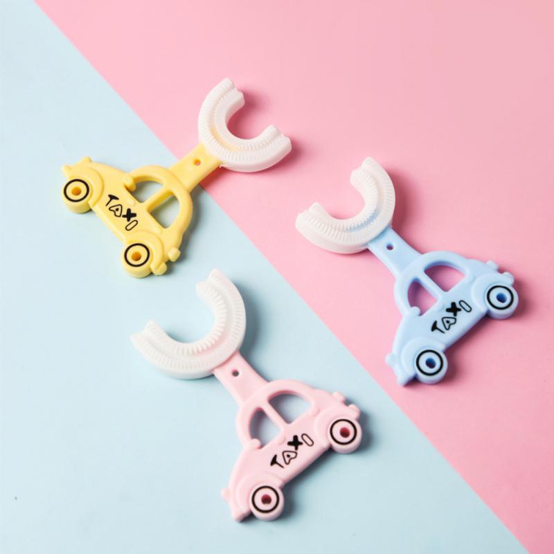 Silicone Childrens Toothbrush Toothbrush Creative Kid Care Toothbrush U-shaped Baby Toothbrush Car Shape