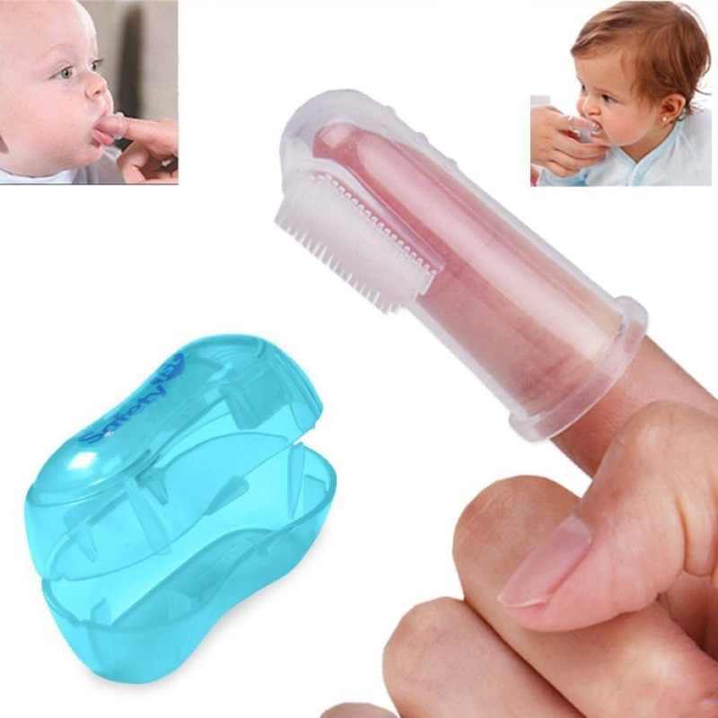 Silicone Finger Brush Baby Training Teether Finger Toothbrush Storage Box Set Baby Finger Toothbrush With Box Clean And Safe