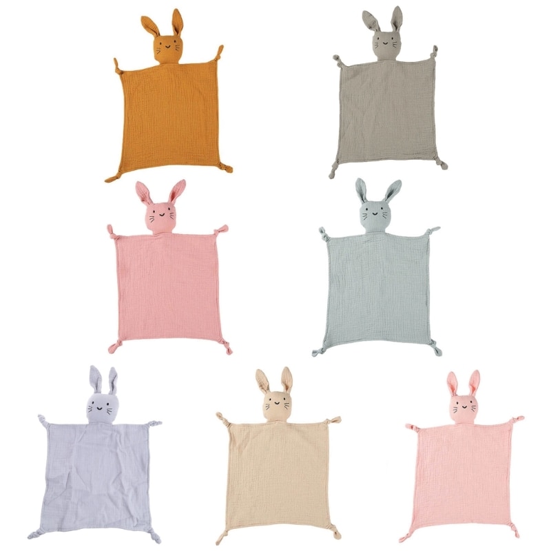 Baby Security Blanket Soothe Appease Towel Soft Cotton Muslin Bib Rabbit for Dol
