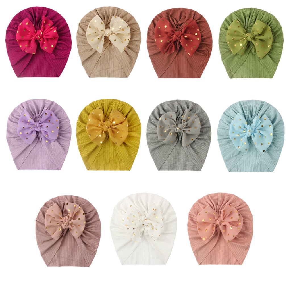 Threaded Baby Headwear Children's Bowknot Pullover Cap Cap Baby Headwear Neonatal Head Accessories Lovely Princess Baby Sup
