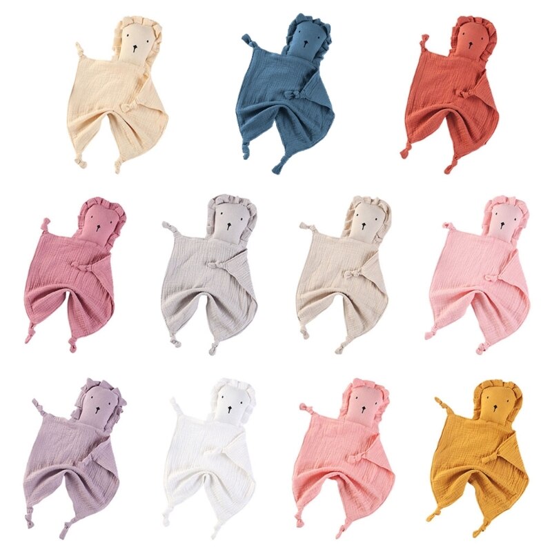 Muslin Absorbent Bandana Infants Feeding Bib Gift Baby Soothe Blanket Lion Animal for Doll Appease Towel Gauze Bibs Teet