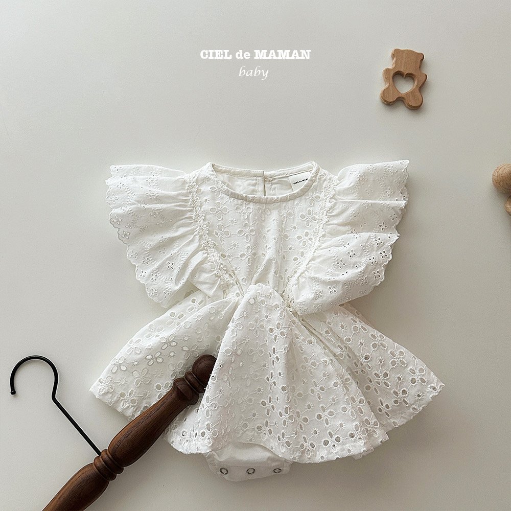 2023 Summer New Korean Baby Girls Fashion Flying Sleeve Bodysuit Infant Toddler Solid One-piece Skirt Newborn Cute Lace Jumpsuit