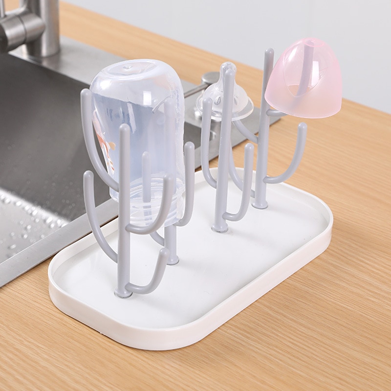Baby Feeding Bottle Drain Rack, Nipple Feeding Cup Holder Storage Drying Rack Bottle Cleaning and Drying Baby Bottle Holder