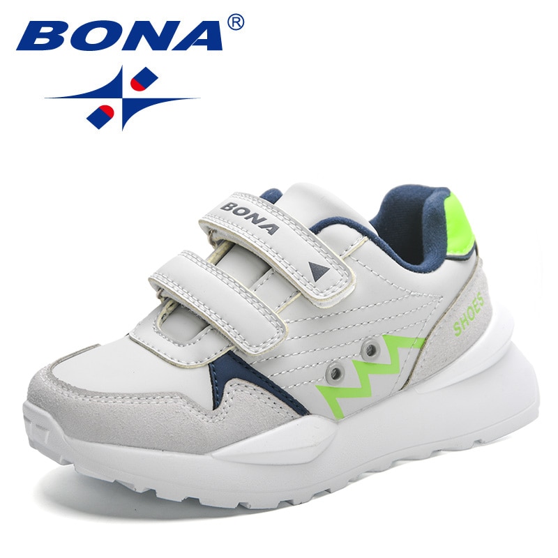 BONA 2023 New Designers Outdoor Sports Shoes Boys Running Walking Shoes Girls Breathable Soft Casual Light Sneakers Children