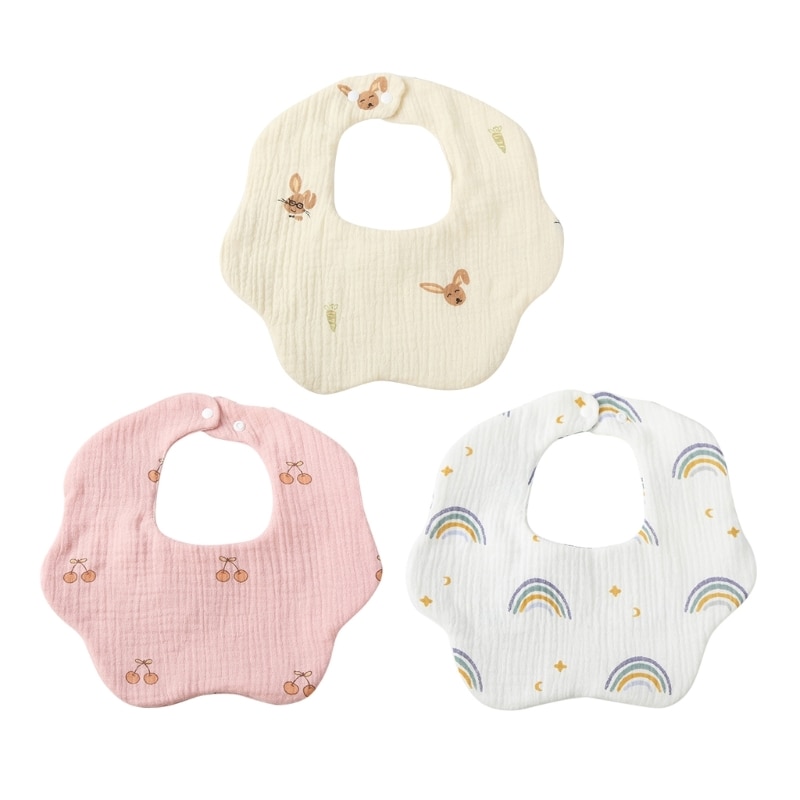 Upgraded Baby Bibs Cute Pattern Cotton 360 Rotate Soft Baby Bandana Drool Bibs for Eating & Drooling Baby Shower- Gift Whole