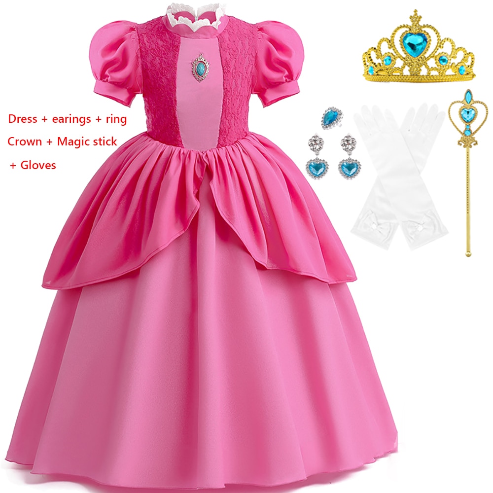 Vestido Cosplay For Girl Costume 2023 New Kids Halloween Evening Dress Princess Dress Children Mesh Party Dress Set 3-9 Year Old