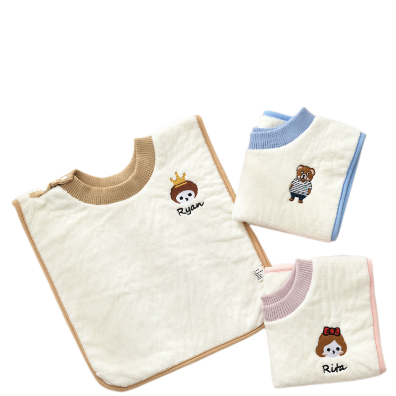 Children Wash Towel Baby Embroidered Saliva Towel Kindergarten not wet clothes baby wash face bib Waterproof Bibs