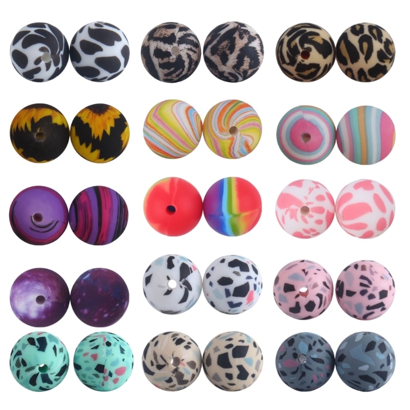 57EE Silicone Beads Necklace Bracelet Silicone Beads for Jewelry Making DIY Craft