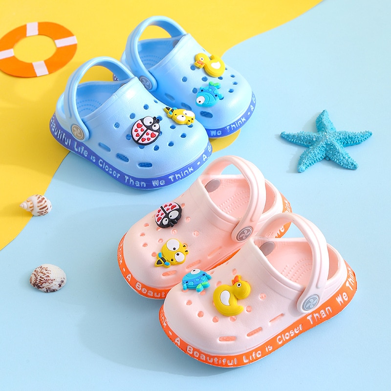 Cartoon Baby Sandals Cave Hole Sandals Garden Beach Slippers Summer Quick Drying Shoes Non-Slip Soft Soled Children Garden Shoes