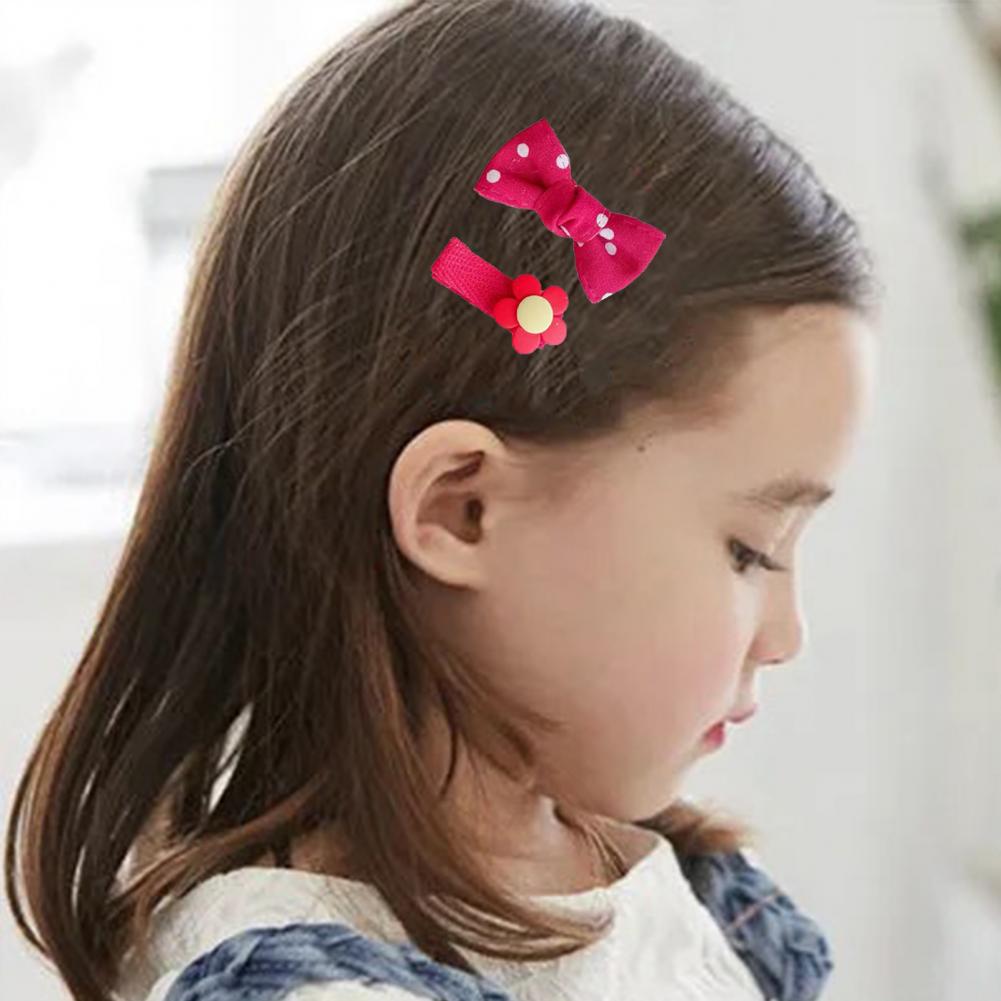 Kids Hair Clip Cute Floral Decor Princess-style Bowknot Hair Clip Korea Style Girls Hairpin Hair Accessories for Daily Life