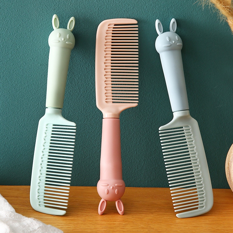 1pc Long Handle Cartoon Children Comb Plastic Scalp Massage Hair Comb Girls Cute Hairdressing Comb Smooth Hair Care Comb