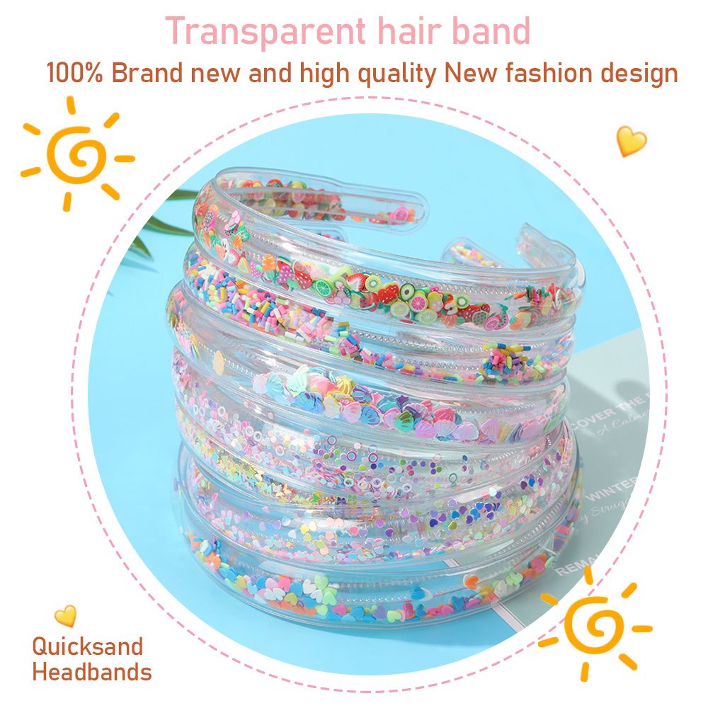 Fashion Glitter Kids Girls Children Teeth Hairbands Bezel Hair Hoops Hair Accessories Quicksand Headbands