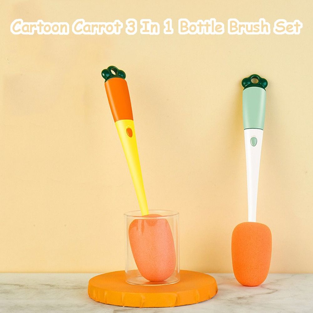 Long Handle Household Multifunctional Cup Brush Cleaning Brush Carrot A Brush Three Use Cup Brush Bottle Brush Cleaning Brush