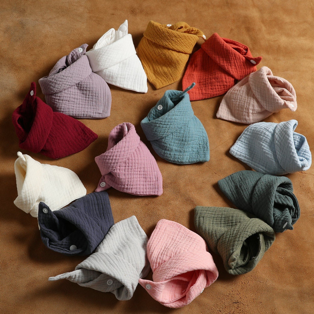 Pure Cotton Fabric Mouth Water Towel Baby Scarf Baby Cotton Fabric Scarf Triangle Scarf Newborn Scarf Baby Feeding Accessories